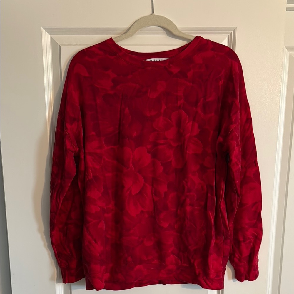 Red Floral Long Sleeve Top